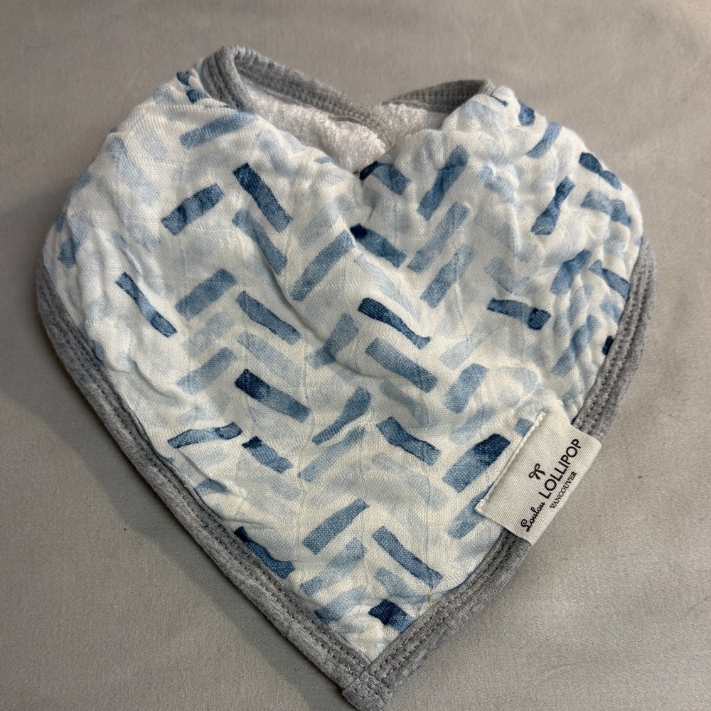 🐥 LouLou Lollipop - Blue and Gray Kids Bib